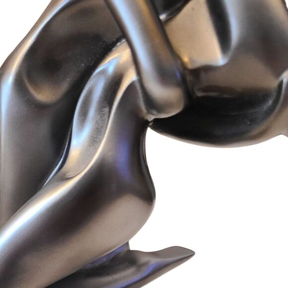 SCULPTURE Languid Dancers In A Passionate‎ Embrace Heavy Hardwood Base 15" - Picture 11 of 12
